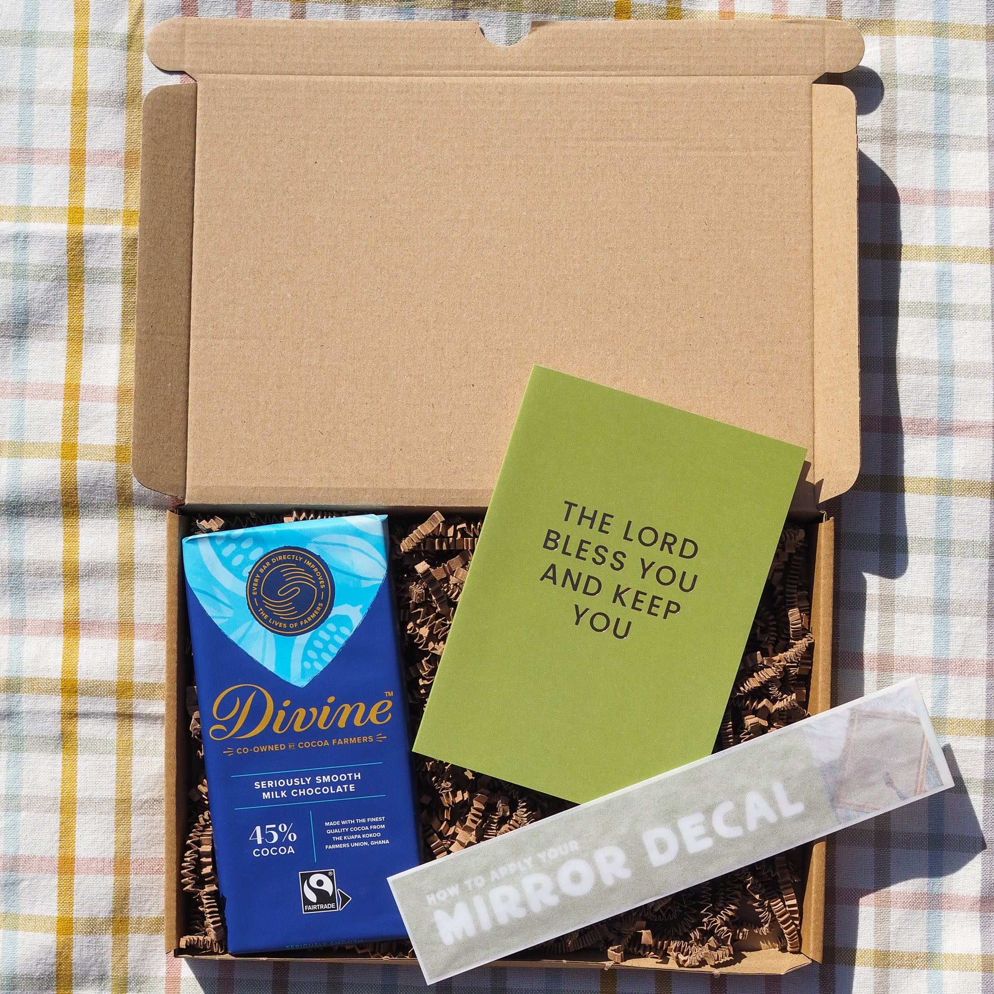 Christian Gift Box | Mirror Decal, Card, Fairtrade Chocolate