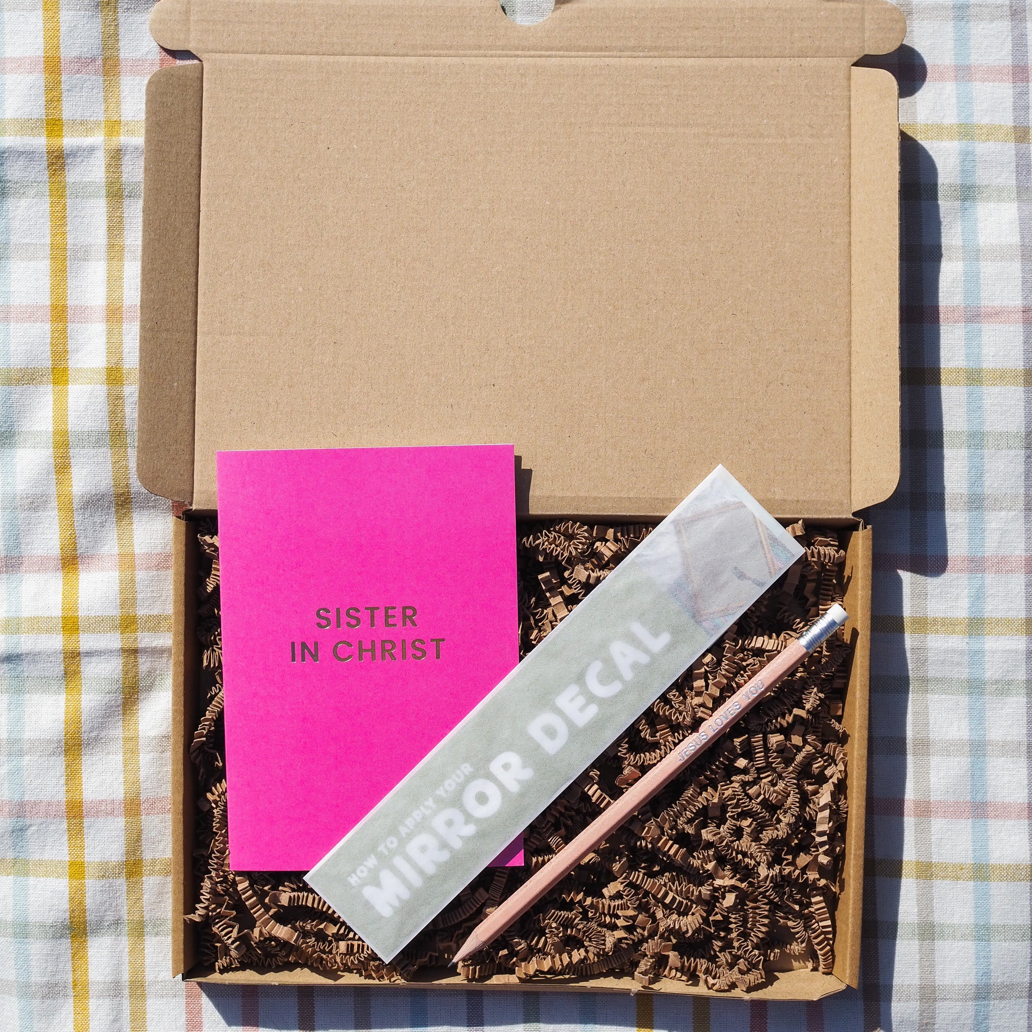 Christian Gift Box | Mirror Decal, Card, Pencil