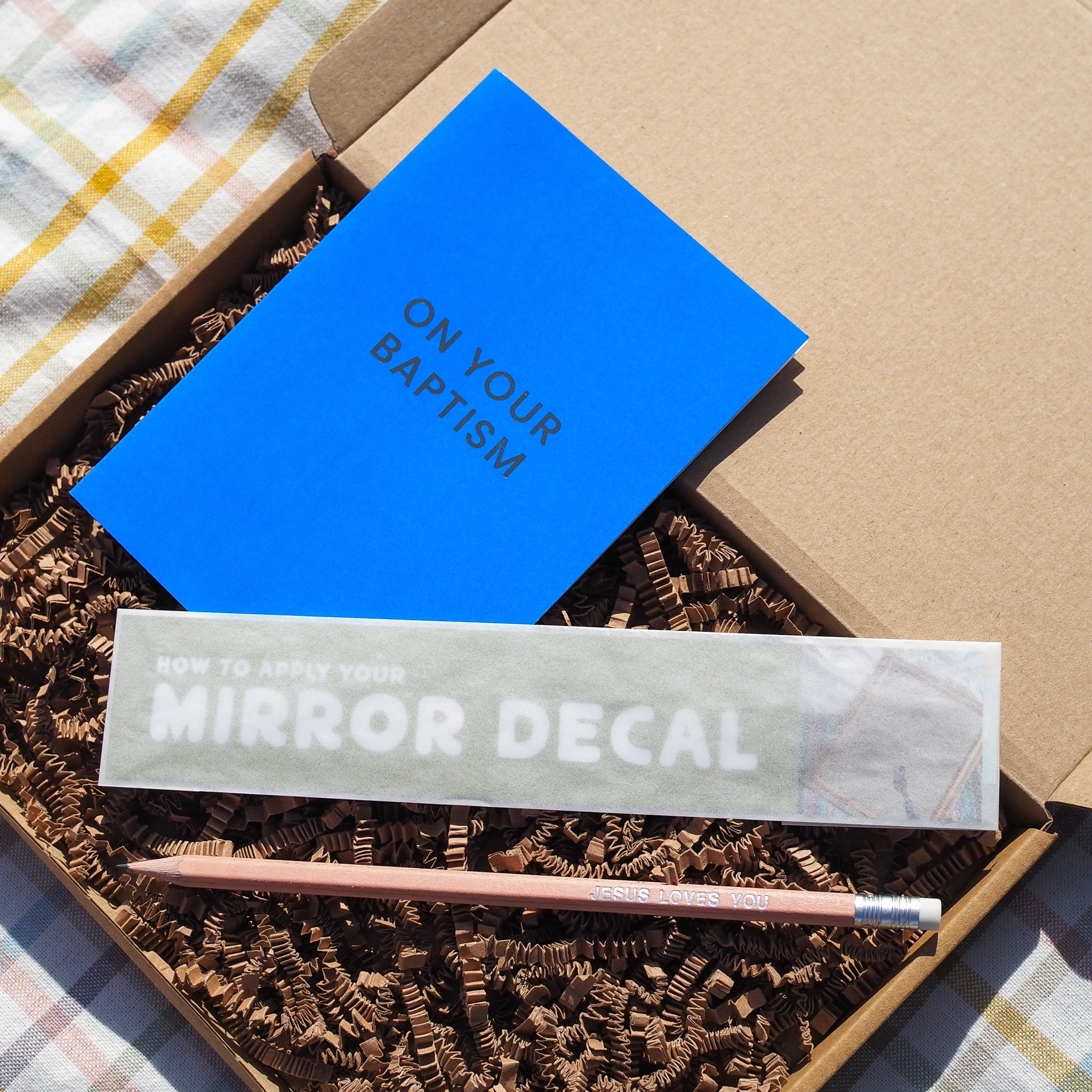 Christian Gift Box | Mirror Decal, Card, Pencil