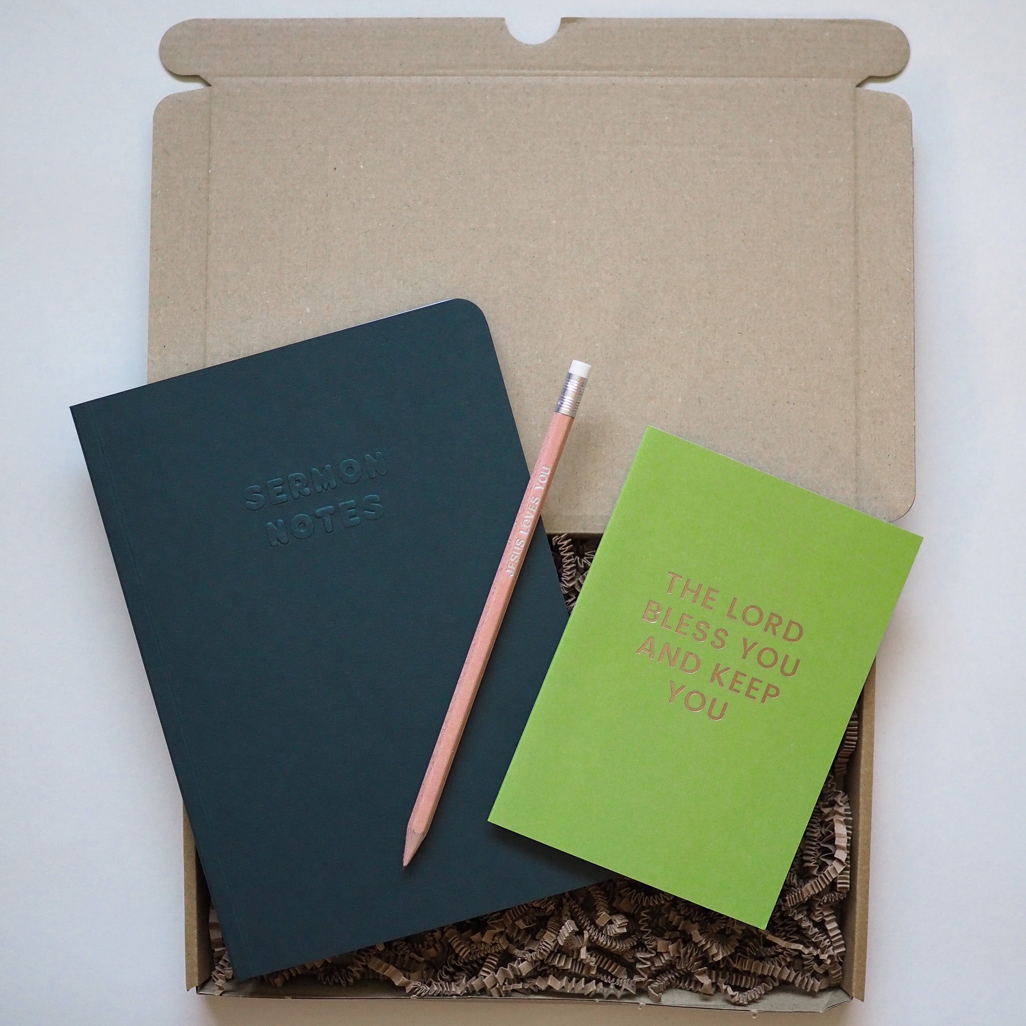 Christian Gift Box | Sermon Notes, Card and Pencil