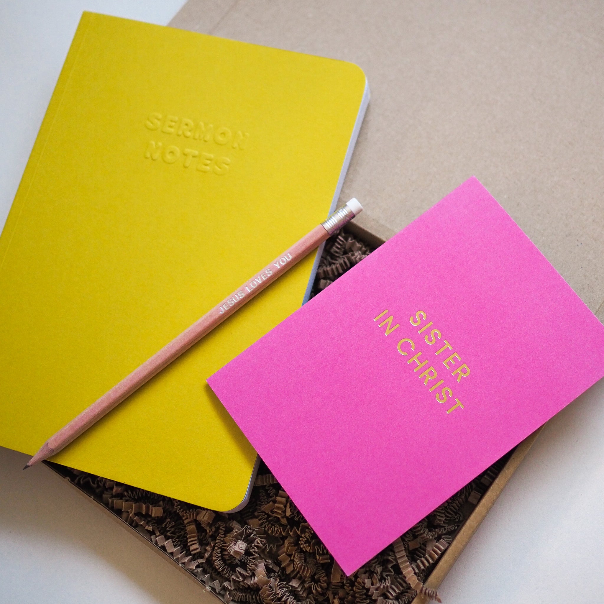 Christian Gift Box | Sermon Notes, Card and Pencil