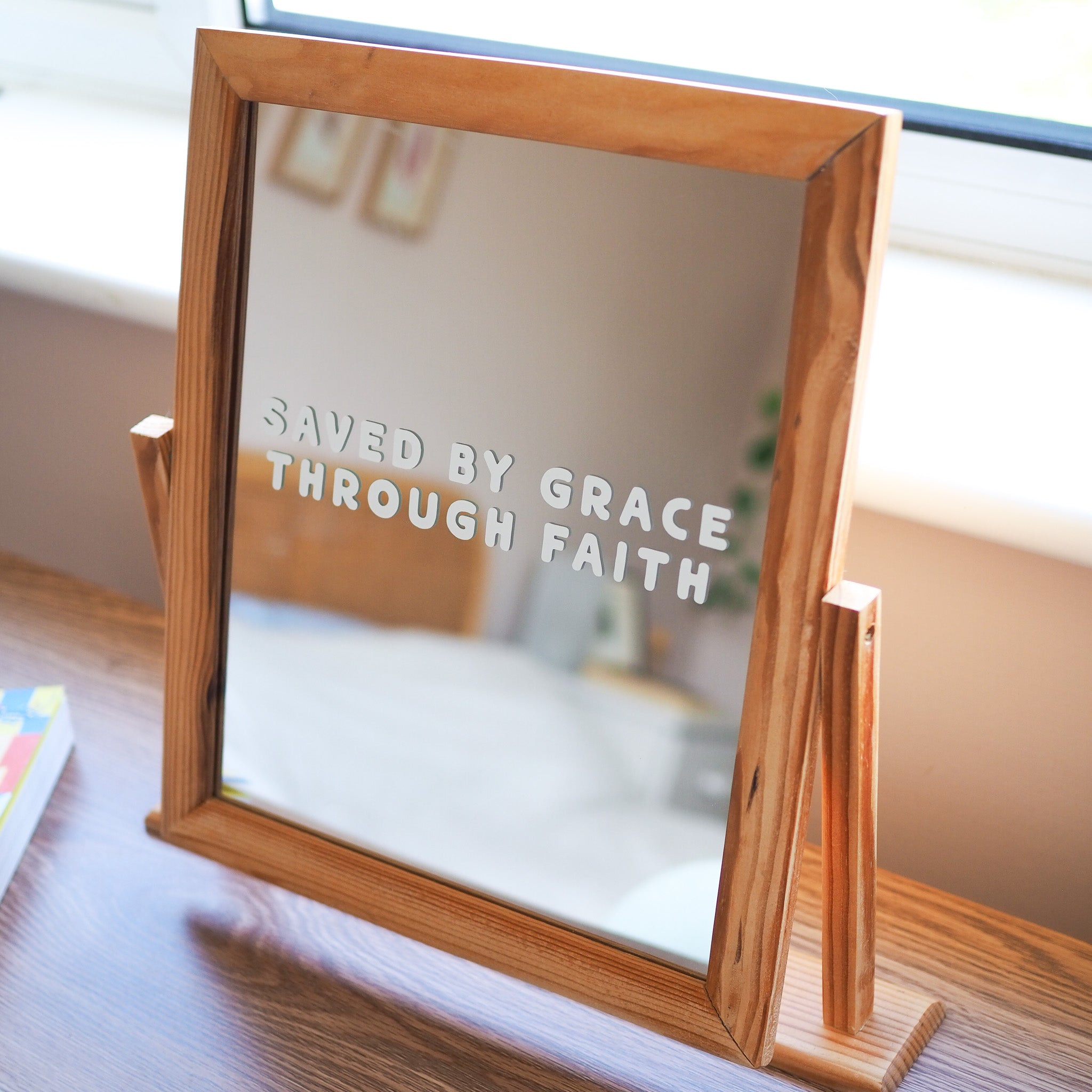 Saved By Grace Through Faith | Mirror Decal