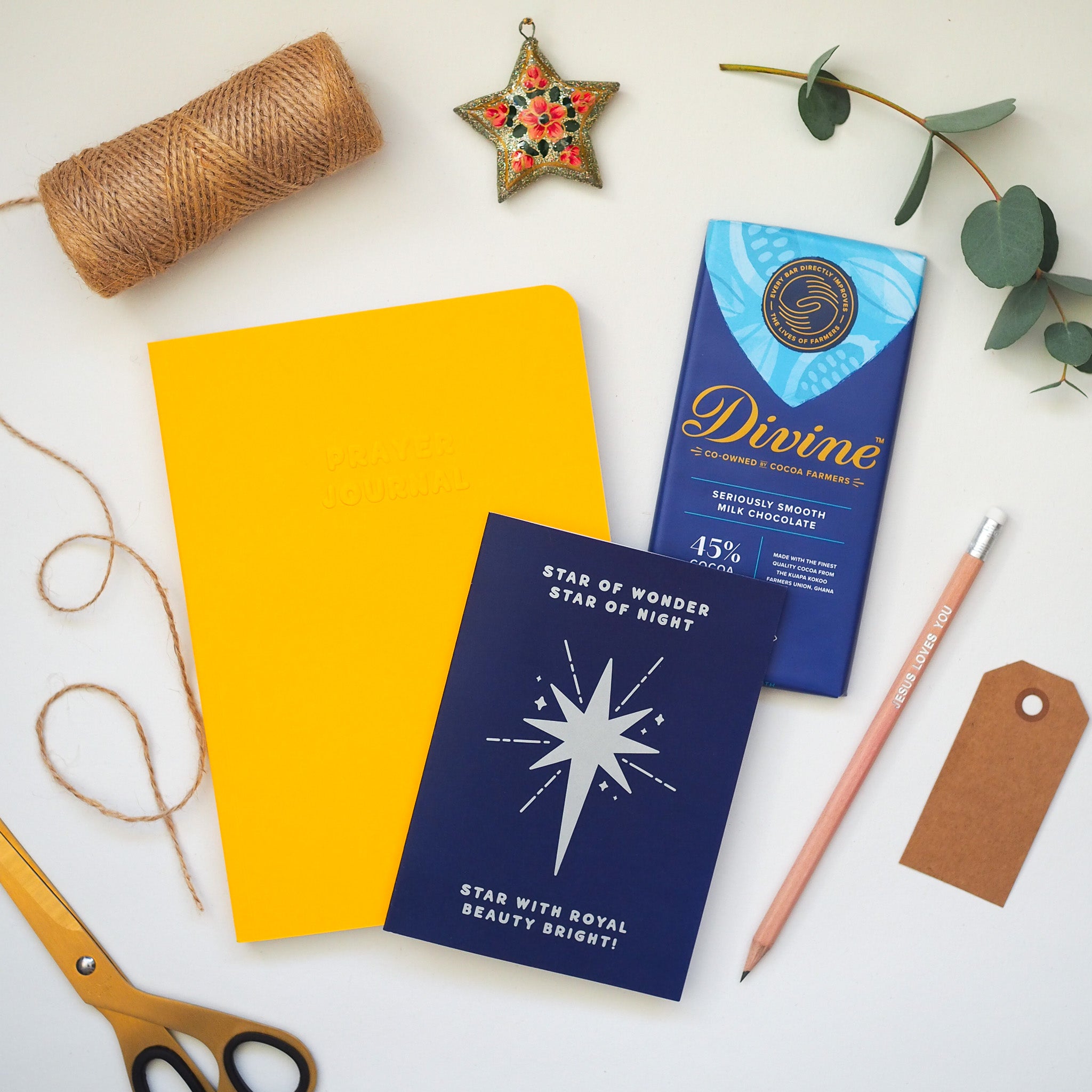 Christmas Gift Box | Prayer Journal, Christmas Card, Pencil and Fairtrade Chocolate
